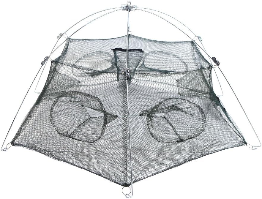 GigaMax(TM)New Folding Large 100 100cm 6 Side 6 Holes Foldable Mesh Fishing Net Crab fish Shrimp Minnow Trap Fishing Bait Cage