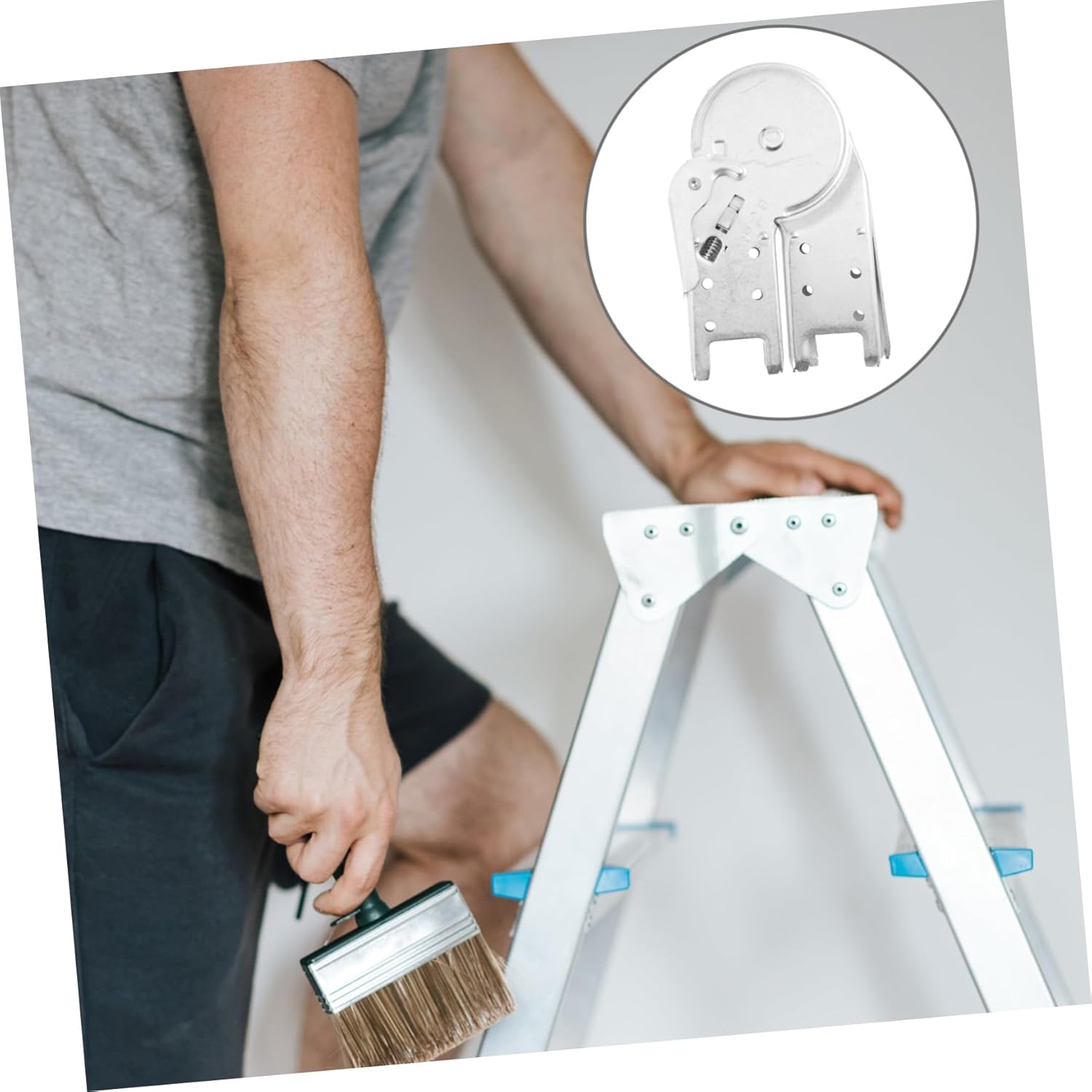 Extendable Ladder Hinge Heads for Attic Ladder Parts Large Hooks Aluminum Alloy Hinge for Step