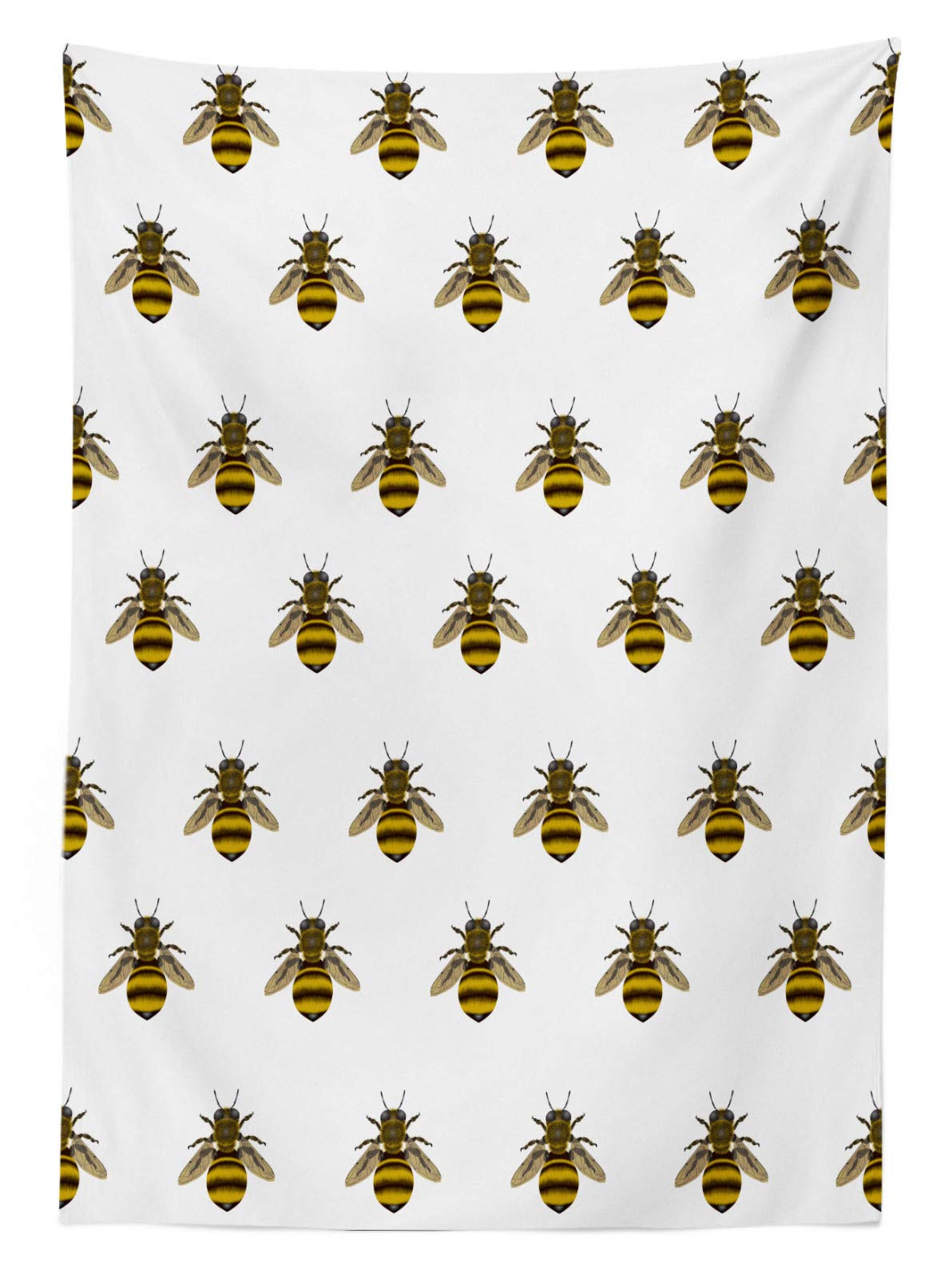 Tovaglia Rettangolare ABAKUHAUS Con Ape 140x200 Cm - Poliestere Setoso, Impermeabile E Antimacchia - Grigio E Giallo, Per Cucina E Sala Da Pranzo