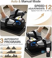 Vista 6 de Under Desk Elliptical Machine,Ellipse Leg Exerciser Electric with Remoter,12 Manual Adjustable Speed and 3 Automatic Speed,Portable Seated Pedal