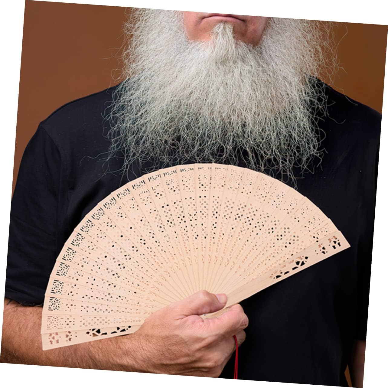Unomor 20pcs Wooden Folding Fans Vintage Hollow Design for Weddings Parties and Retro Handheld Fans Made of Premium