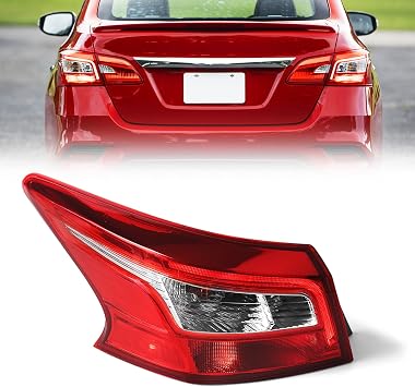 Huray Left Tail Light for Nissan Sentra 2016-2019, LED Taillight Tail lamp Rear Brake Lamp Replacement for 265553YU0A NI2804108 Driver Side LH Outer