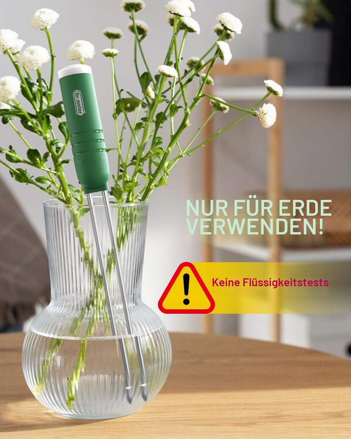 Dr.meter Boden Feuchtigkeitsmesser für Pflanzen, 4 in 1 Feuchtigkeitsmessgerät Pflanzen Temperatur/Licht/Zeit/Bodenwassermonitor mit LCD Display für Pflanzen für Gartenarbeit,Rasen,Topfpflanzen