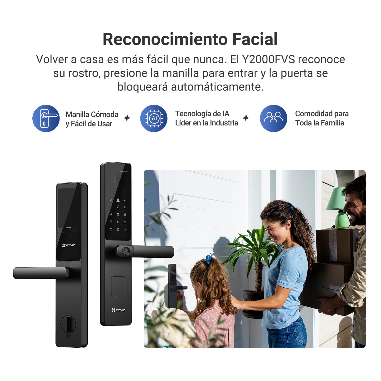 EZVIZ Y2000FVS Cerradura Puerta Exterior Inteligente Reconocimiento Facial