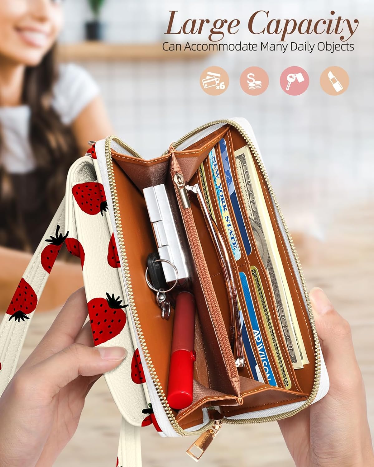 Cute Small Crossbody Purse Cell Phone Bags for Women - Leather Cellphone Wallet Purse with Shoulder Strap - Image 4