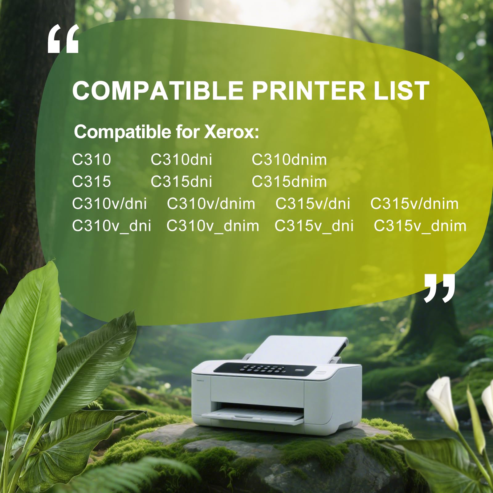 C310 C315 Cartucho de Toner Compatible para Xerox C310 C315 Toner para 006R04356 006R04357 006R04358 006R04359 C315DNI C310DNI C315dni Impresora Laser (5 Pack)