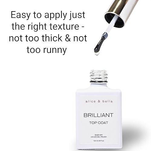 Miniatura 4 de Alice & Bella Brilliant - Capa superior de gel que no se limpia - Curado rápido con cualquier lámpara de luz UV - Capa superior transparente para