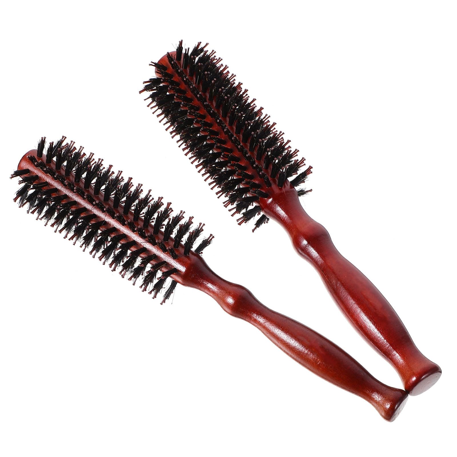 LALAFINA 6pezzi Pettini Rotondi Setole Naturali Con Manico Legno Per Asciugatura e Styling Dei Taglia s