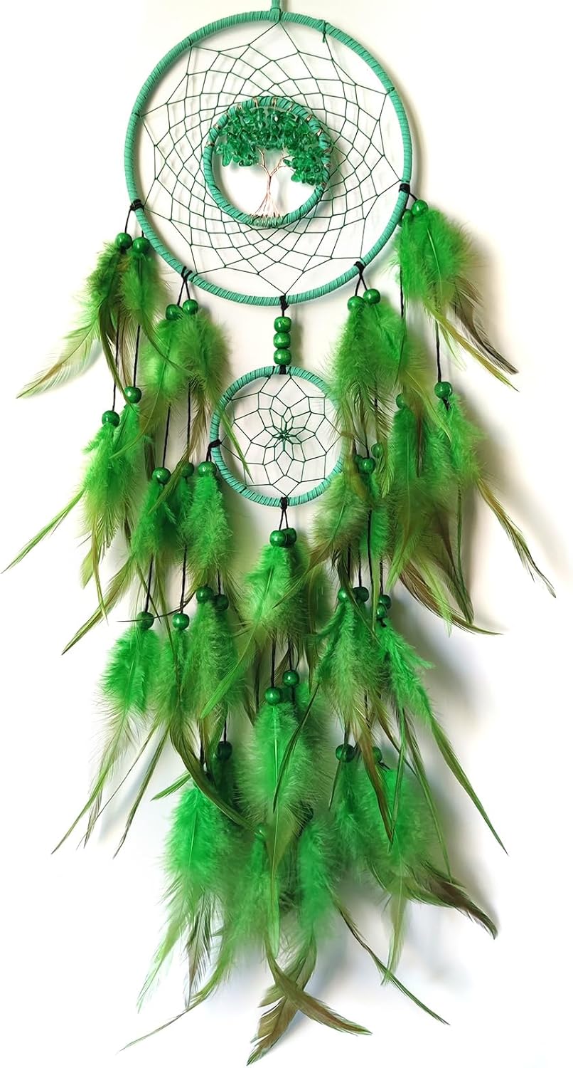 Donko Green Dream Catchers Tree of Life Dream Catcher for Bedroom Decor Dream Catcher for Wall Hanging Decor Gifts