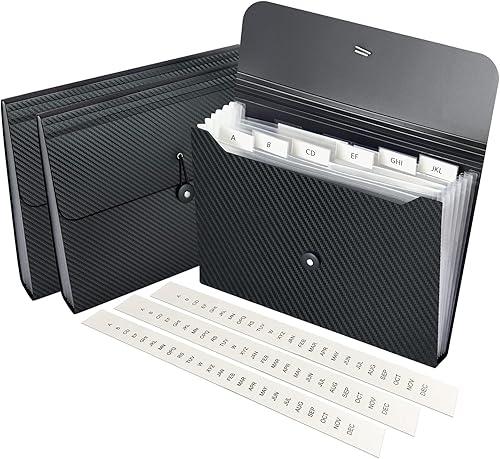 Carpeta de archivos expandible de 7 bolsillos con insertos de pestañas, organizador de archivos de acordeón, organizador de recibos de documentos,