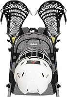 Vista 8 de Goloni Lacrosse - Mochila para equipo con dos palos y compartimento separado para tacos y bolsa de hockey sobre césped