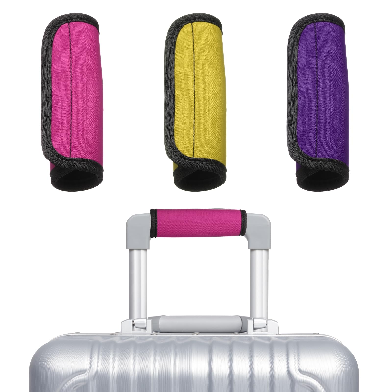 uxcell 3 Pcs Luggage Handle Wrap for Suitcase, Neoprene Handbag Grip Cover Protector Luggage Identifiers Suitcase Handle Wraps for Luggage Shopping