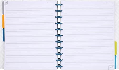 Vista 471 de Talia - Agenda personalizable con aros, (Fireworks Deep Lake, con discos Deep Lake, tamaño mediano (7.5 x 9.75 pulgadas).