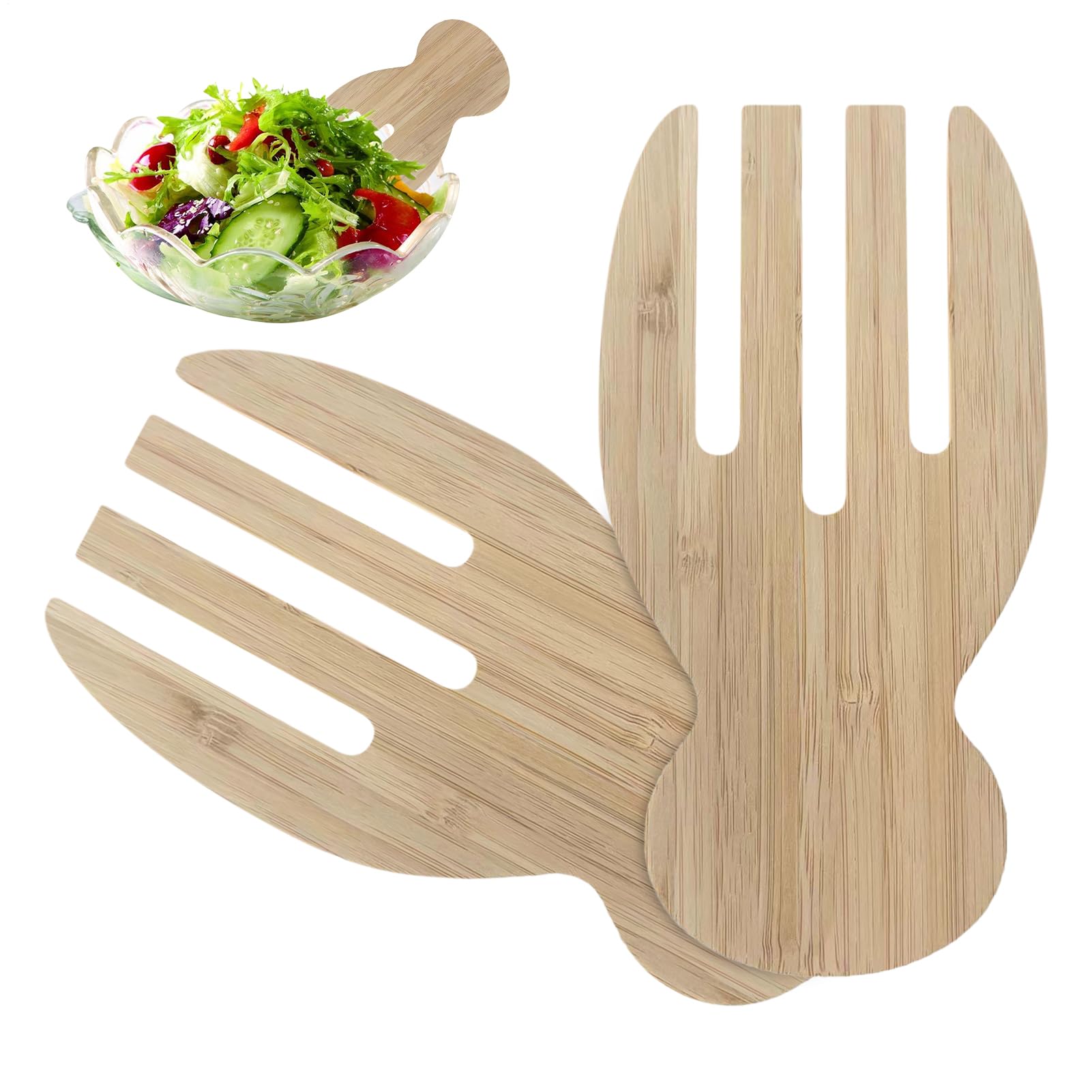 Wooden Salad Servers | Kitchen Cooking Tossing Tools | Salad Tosser - for Parties Weddings Family Dinners Gatherings Holiday