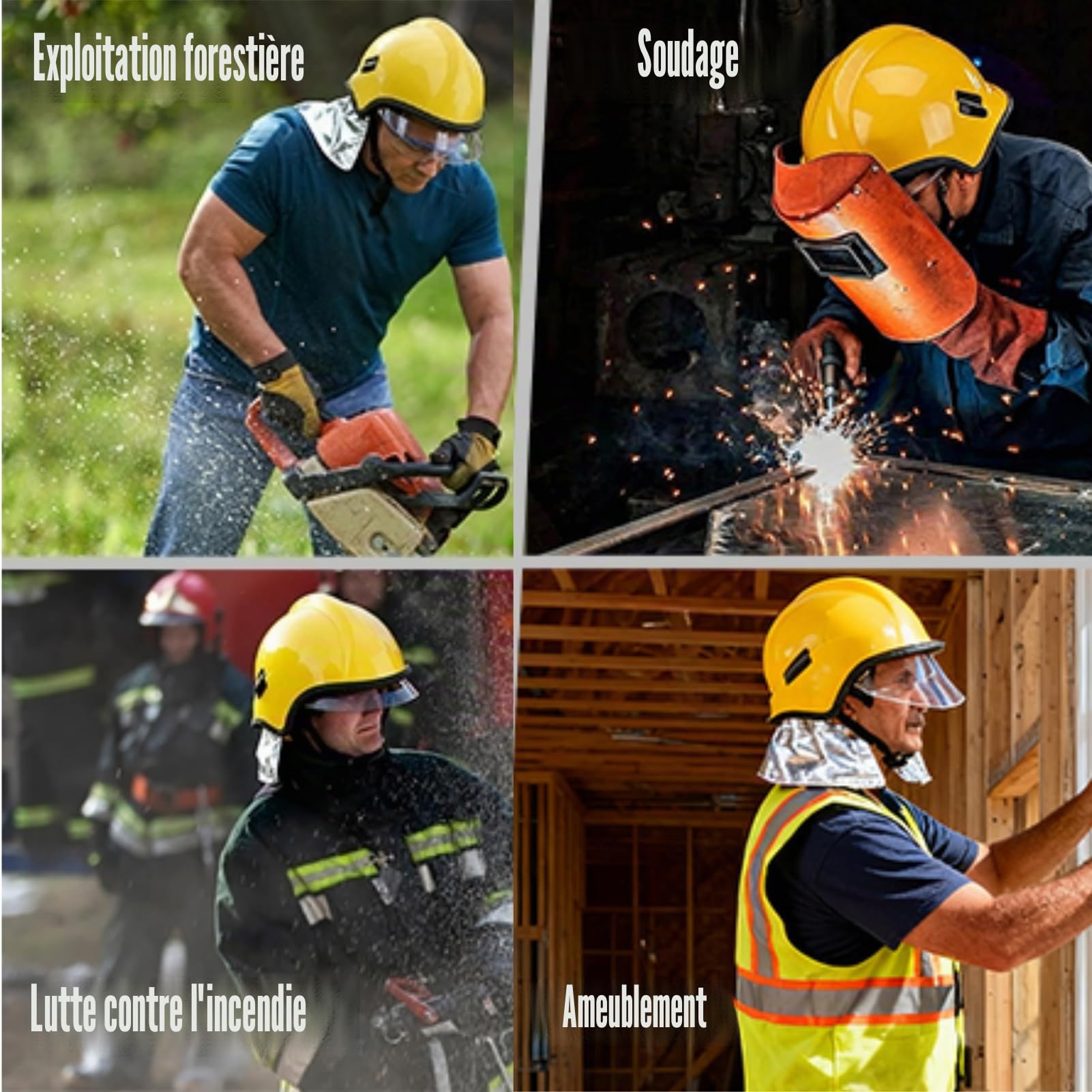 Casque de Sécurité Casque de Pompier Industriel Ignifuge et résistant à la Chaleur écurité De Pompier Casque pour Adultes l'industrie Pompiers urgences Équipement