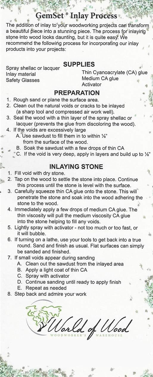 Aqua Chrysocolla; Pure & Natural: by World of Wood- Crushed Inlay Stone Perfect for Wood Inlay, Jewelry, Art, and More (FINE Powder Consistency) (1 lb)