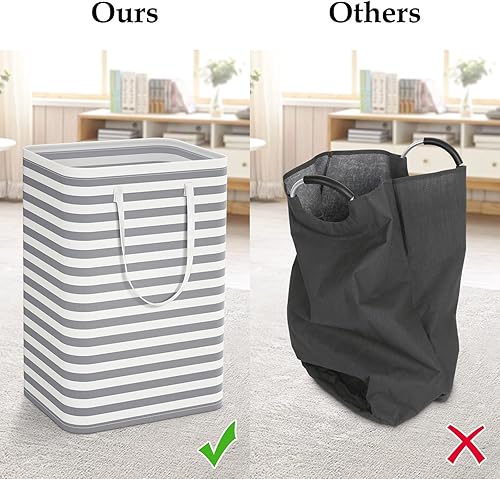 Miniatura 7 de StorageRight - Canasta de lavandería plegable grande con asas de fácil transporte, cestas de ropa independientes para lavandería, habitación,
