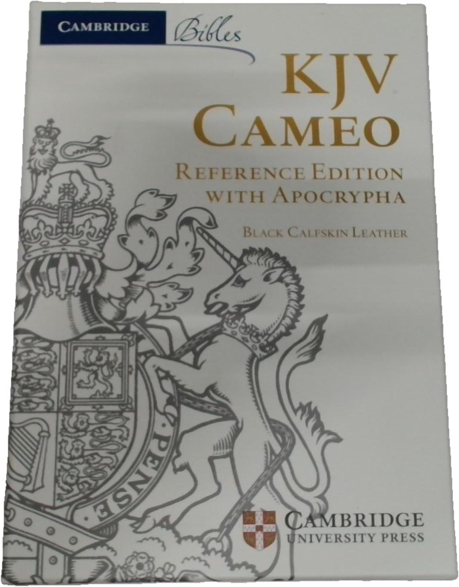 KJV Cameo Reference Bible with Apocrypha, Black Calfskin Leather, Red-Letter Text, KJ455:XRA