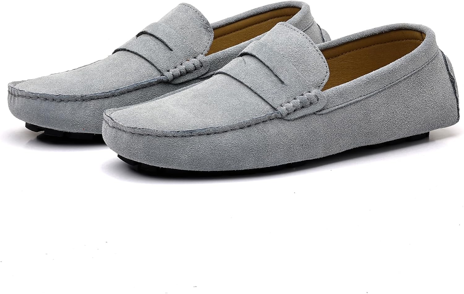 DCZTELG Men's Suede Penny Loafers - Slip-On Comfort Casual Shoes for Business & Driving - Image 3