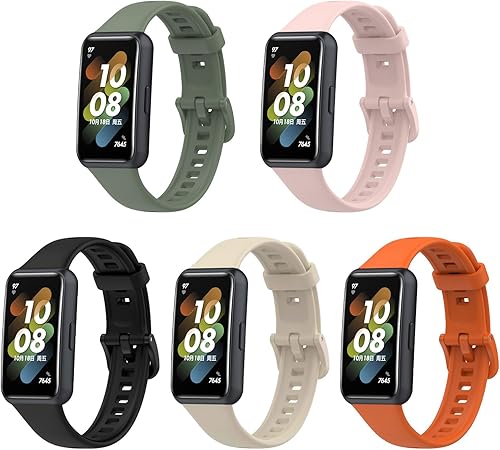 Miniatura 1 de 5 Pack Replacement Bands compatible with HUAWEI Band 7 Smart Watch Bracelet, Silicone Sports Wrist Strap Adjustable Wrist Bands for Women Men