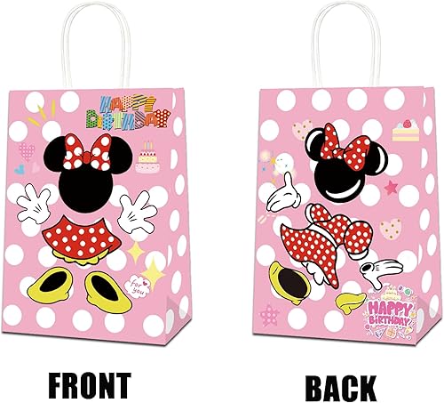 Miniatura 4 de 16 bolsas de fiesta para suministros de fiesta de cumpleaños con temática de ratón, bolsas de regalo de fiesta para fanáticos del ratón, bolsas de