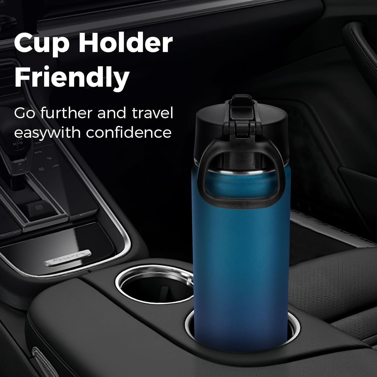 Neihepal 22 oz Insulated Water Bottles with Leak Proof Straw Lid, Wide Mouth Double Walled Vacuum Stainless Steel Metal Water Bottle (Assorted,2 Pack) - Image 6