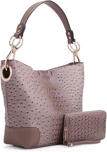 Juego de bolso de hombro y cartera Hobo naranja por MKF Collection