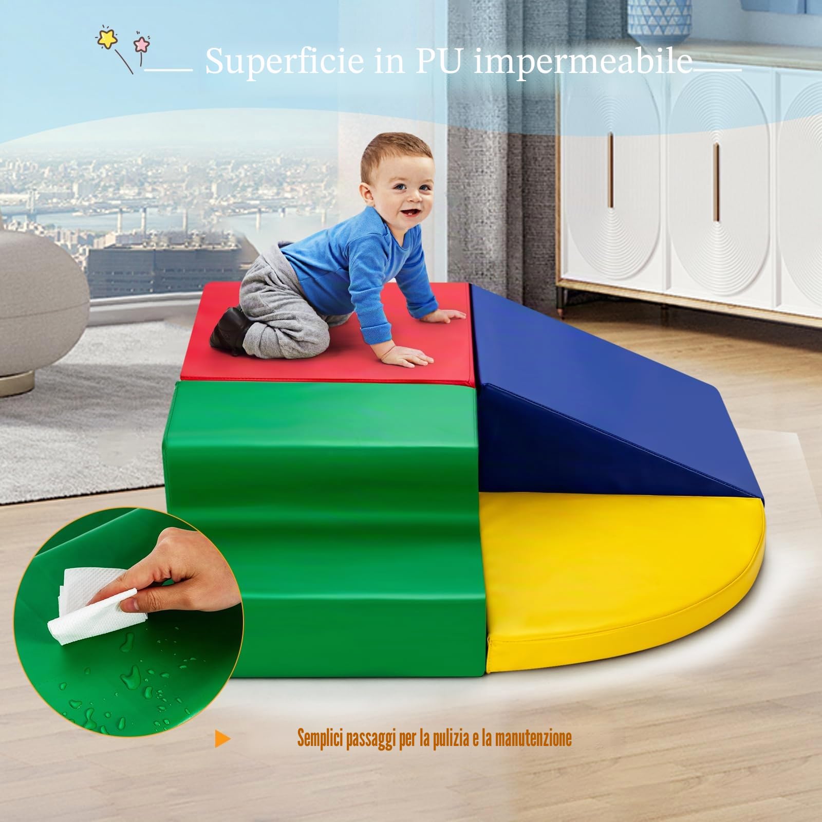 LIFEZEAL 4 mattoncini da costruzione in schiuma per bambini, per arrampicata, mattoncini giganti, multicolore, antiscivolo, impermeabili, grandi per la cameretta dei bambini (stile 1)