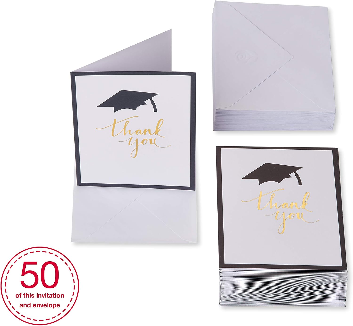 American Greetings Graduation Thank You Cards with Envelopes, Blank (50-Count)