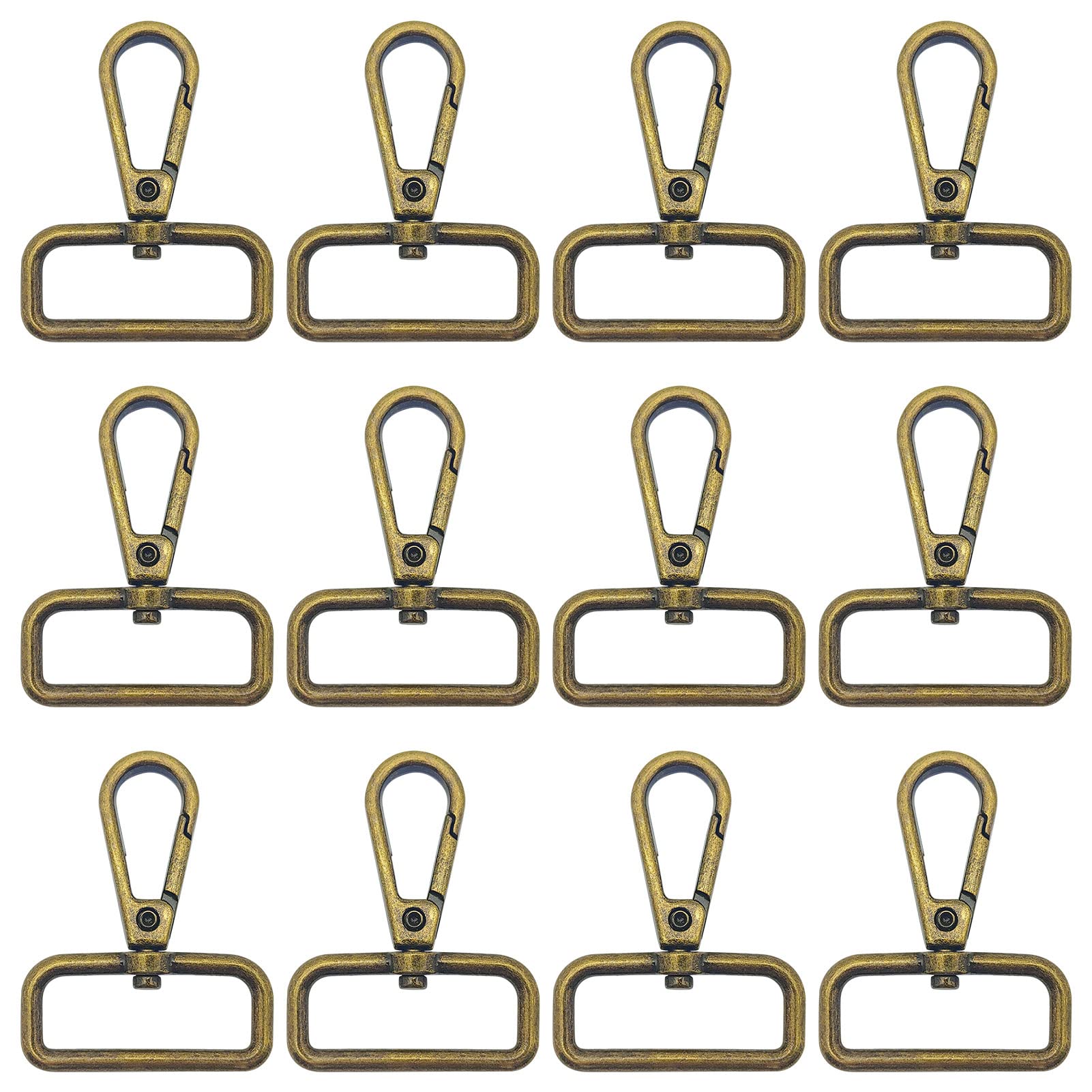 12pcs 1.25" Inside Diameter D Ring Lobster Clasp Claw Swivel Clasps Claw for Push Gate Snap Hooks Trigger Clips Swivel Snap Fashion Clips DIY Crafts