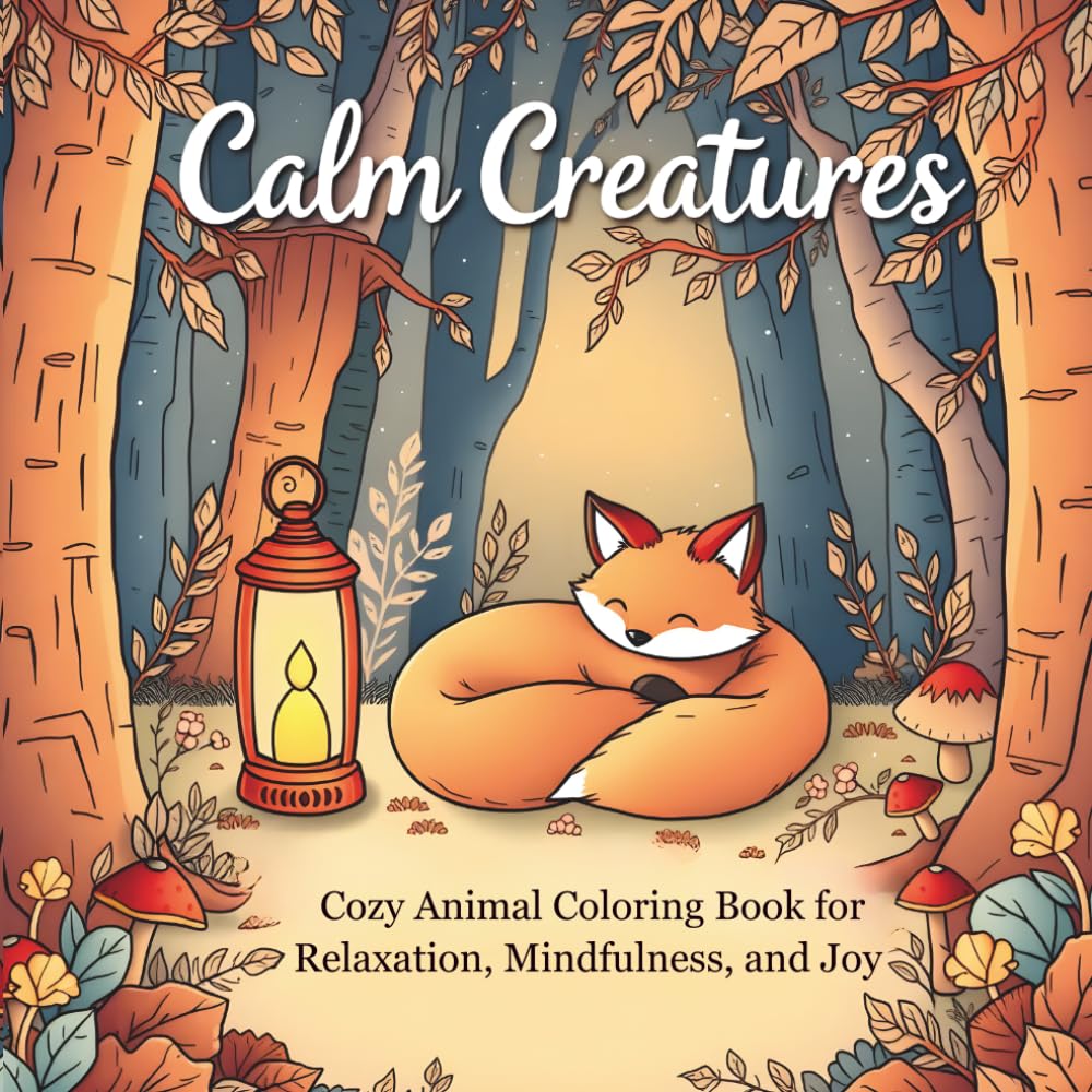 Calm Creatures: Cozy Animal Coloring Book for Relaxation, Mindfulness, and Joy