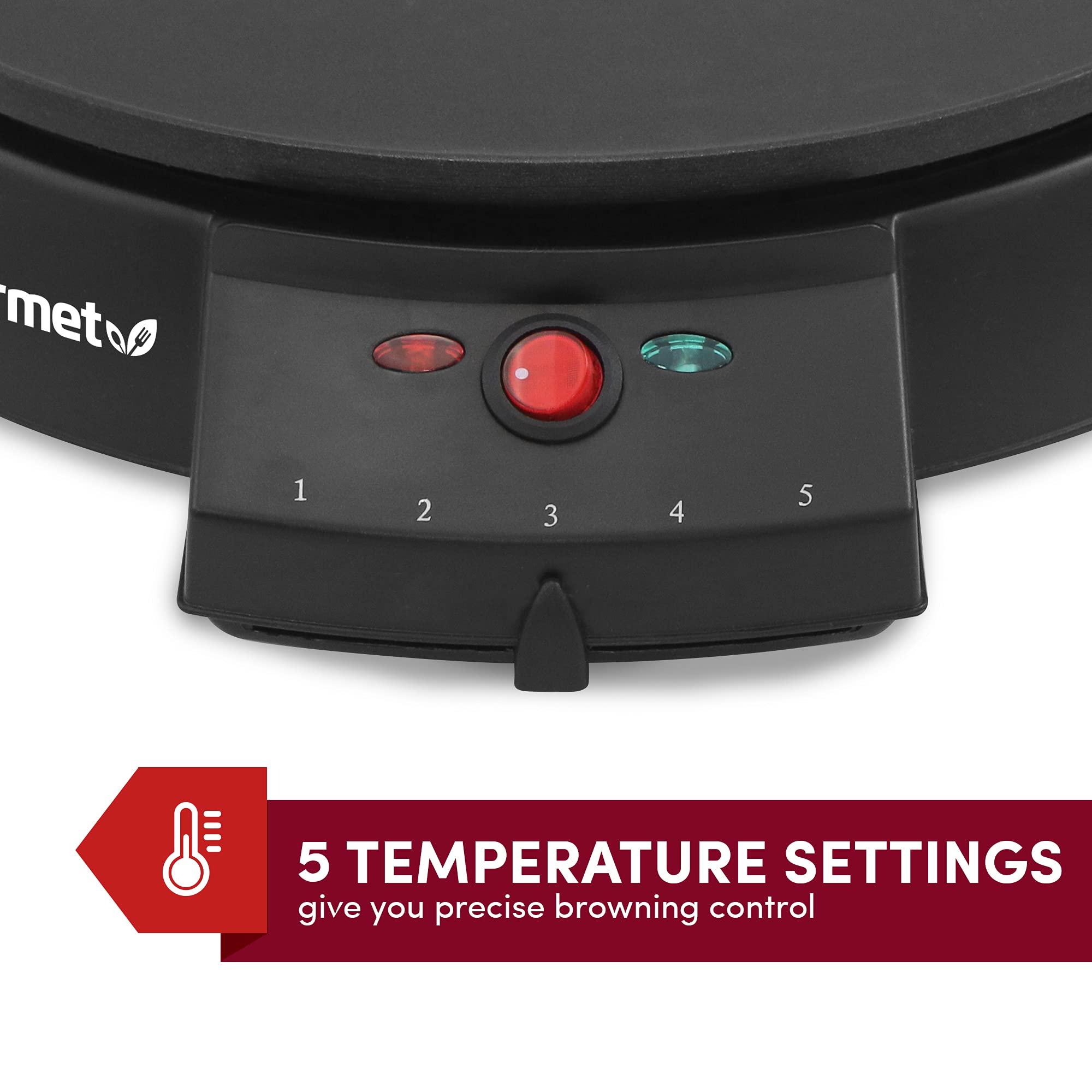 Elite Gourmet Electric Crepe Maker Pancake, Hot Cakes and Nonstick