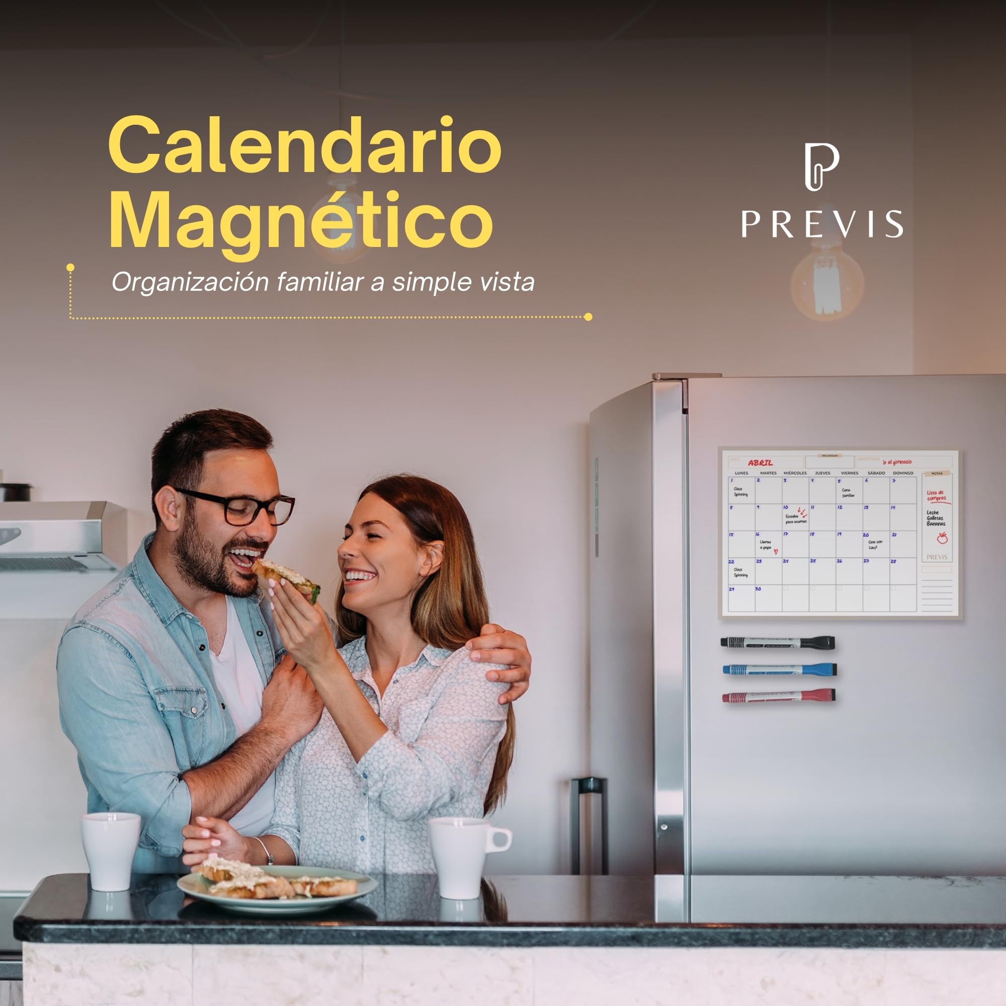 Previs Magnetic Calendar A3 - Monthly Planner 2024 - Whiteboard Fridge - Family Menu Organiser, A3 (Grande) - Image 2