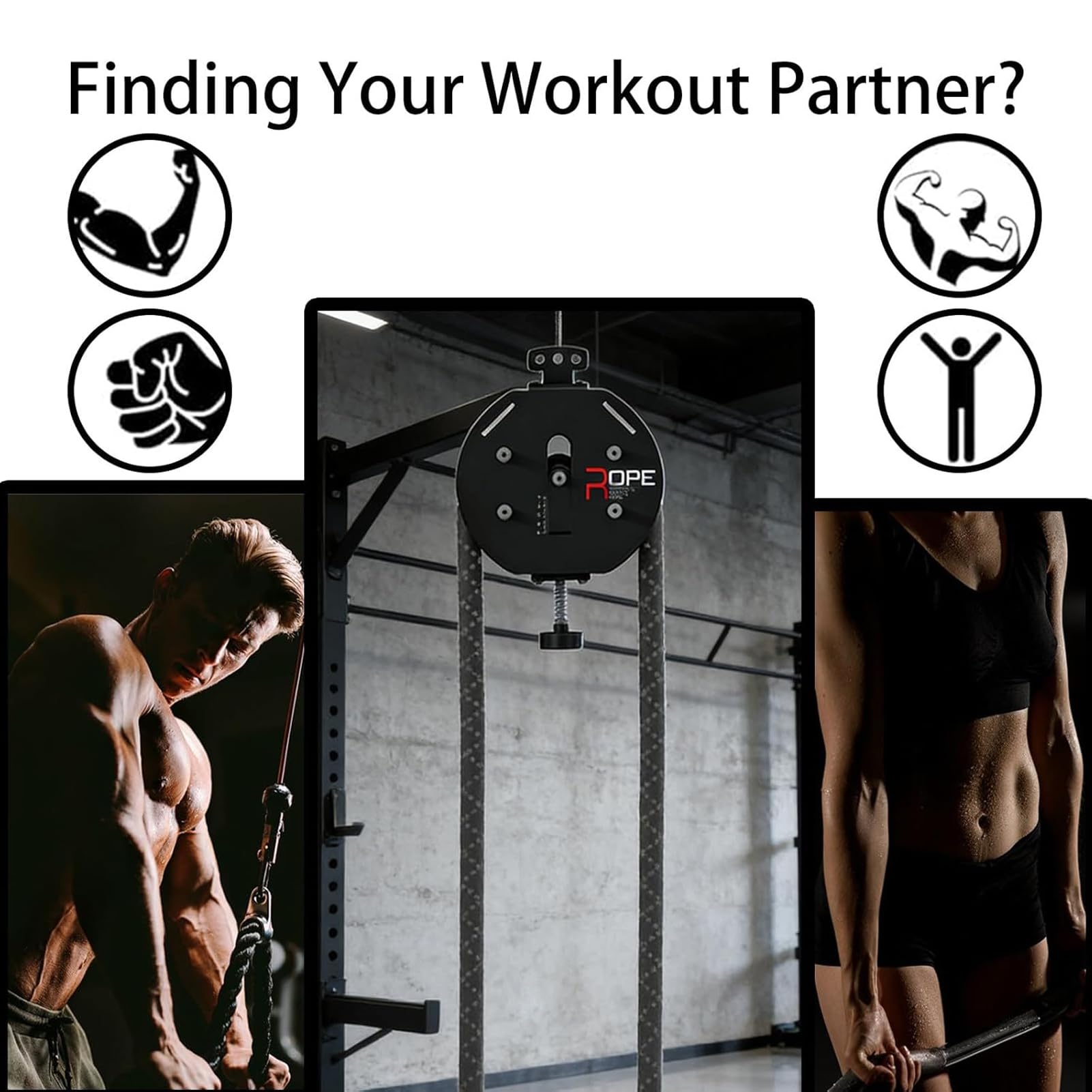 Endlosseil-Trainer, Battle Rope Endless Trainer Q, Ganzkörpertraining Geräte, Kabelzugsystem, Einstellbarer Widerstand, Für Pull Up Auxiliary Training & Koordination