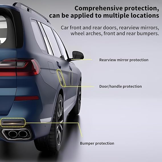 6 PCS Car Door Bumper Protection Pads, Door Sill Protectors Anti Collision Strip Edge Protector Suitable for General Car Doors, Bumpers (Black)