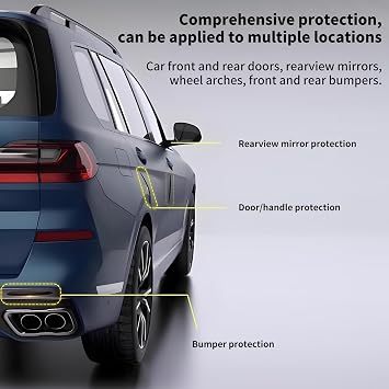 6 PCS Car Door Bumper Protection Pads, Door Sill Protectors Anti Collision Strip Edge Protector Suitable for General Car Doors, Bumpers (Black)