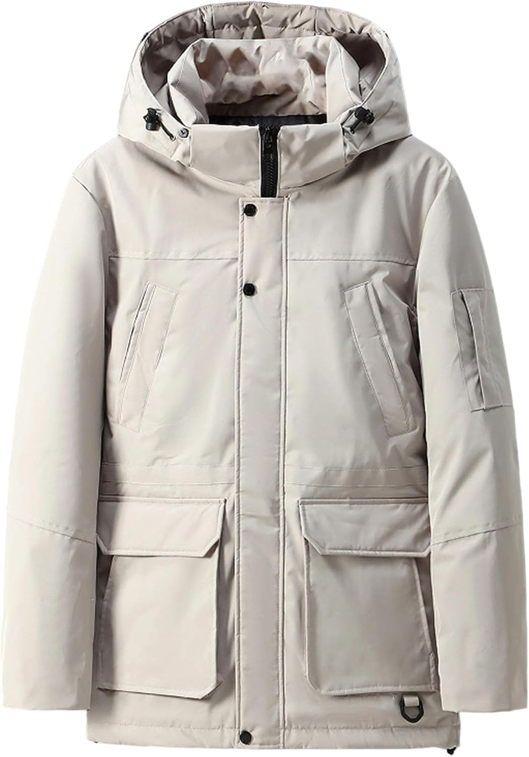 Men's Big and Tall Winter Coat Mens Down Jacket Full Zip Up Waterprpoof Long Puffer Jacket Thicken Parka with Hooded