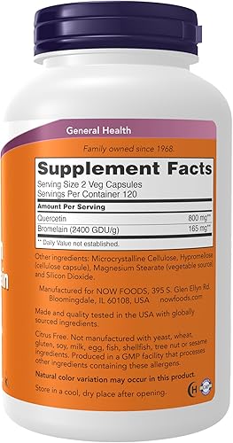 Vista 9 de Quercetina con Bromelina Now Foods, 1467, 120, 1, 1