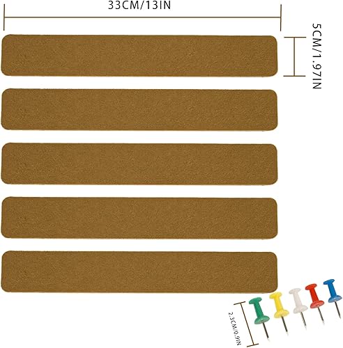 Miniatura 2 de Tablón de anuncios, tableros de corcho para paredes, tablero de corcho para oficina, tablones de anuncios para paredes (marrón)