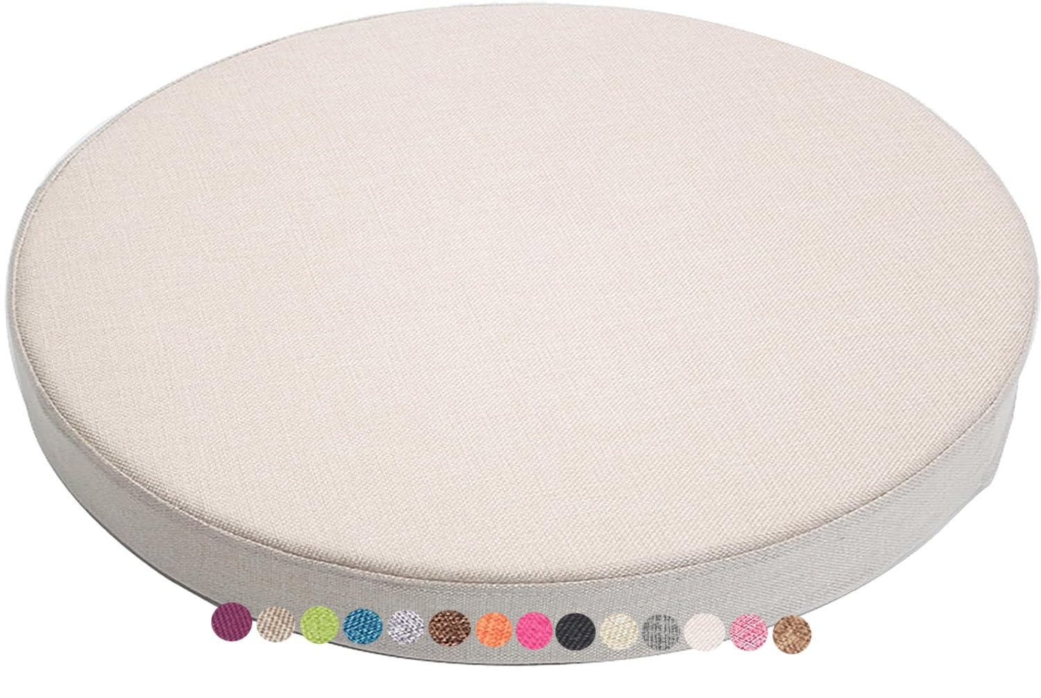 45D Foam Round Chair/Seat Cushion 3/5/8cm thick,30/33/35/40/45/50cm Anti-slip Round Stool Cushion, Circle Dining Chairs Pad with Removable Cover for Dining Kitchen Bar Chairs(Color 6,40x5cm)