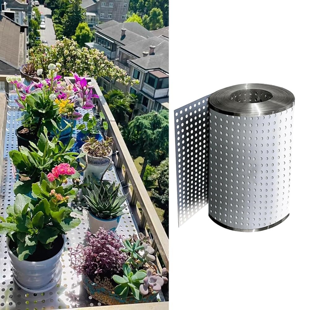 Grillage de protection pour garde-corps de balcon en tôle perforée inox