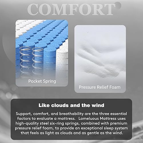 Miniatura 3 de Colchón King híbrido de 14 pulgadas tamaño King con 4 capas de espuma viscoelástica de gel de alta calidad y soporte de borde, resortes de bolsillo