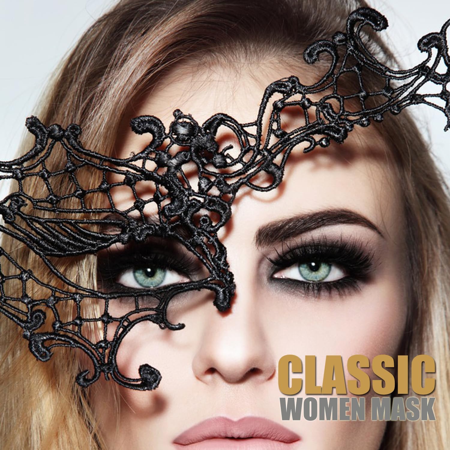 Masquerade Mask for Women Venetian Lace Halloween Eye Mask for Carnival Costume Party Prom Ball - Image 6