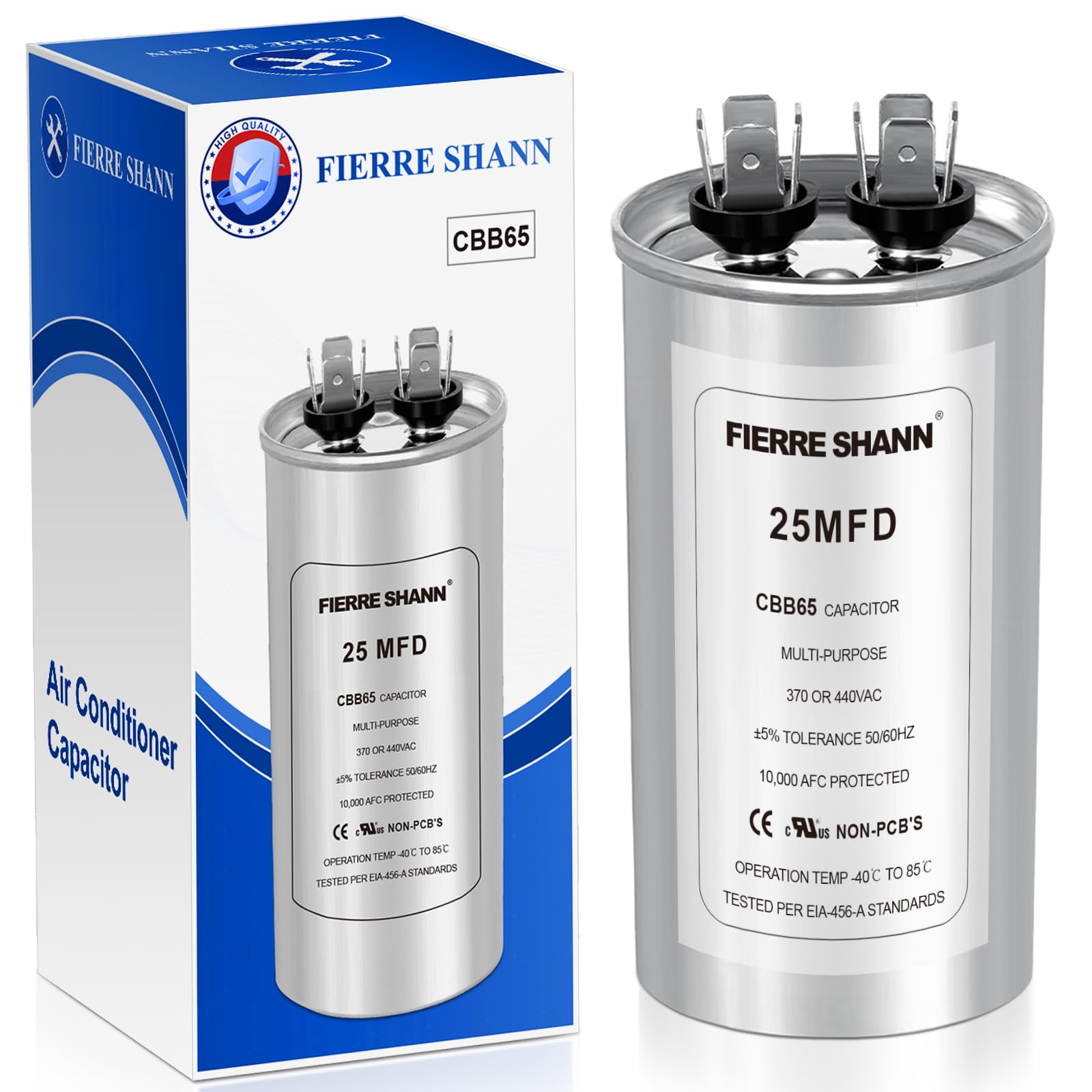 Condensateur CBB65 25 UF 370/440 V Pour Moteur - 40x75 Mm, Huile Aluminium, Idéal Dépannage