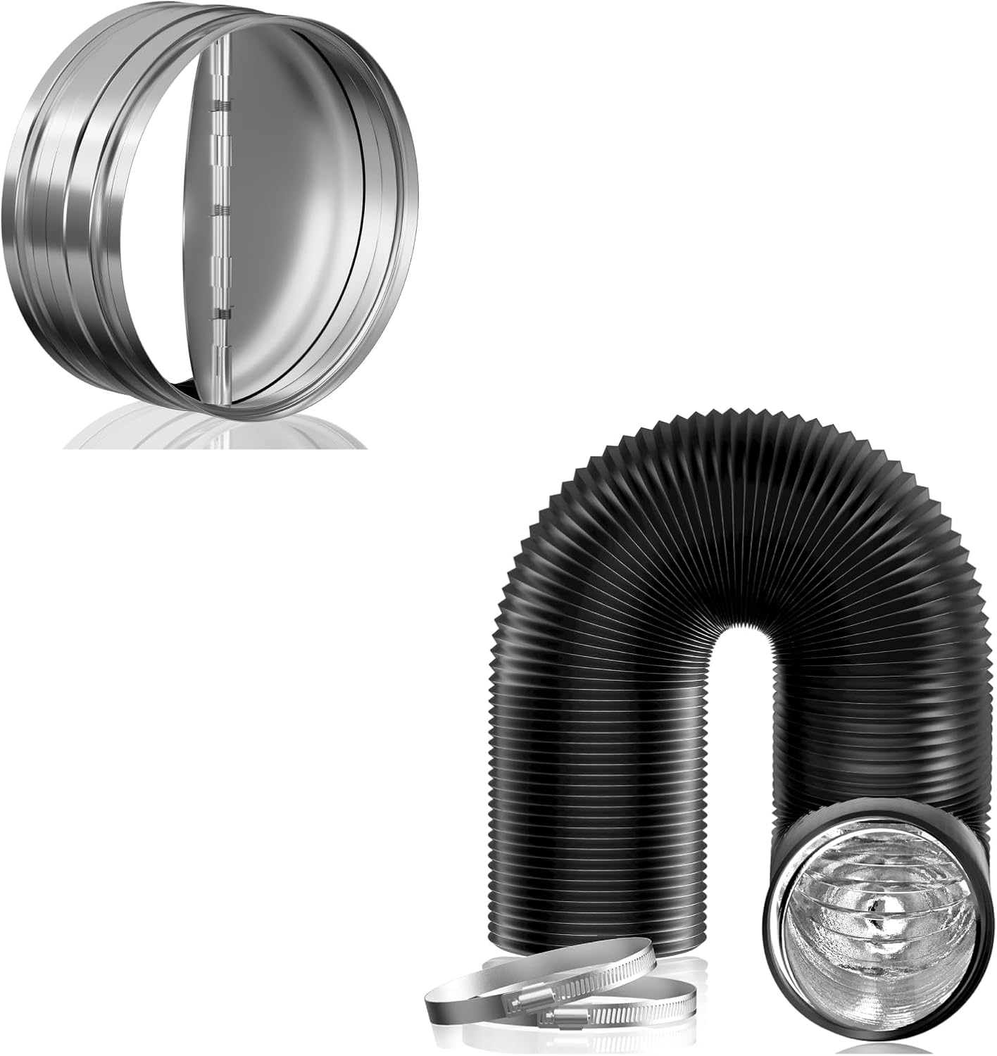 Hon&Guan 8 inch 16 FT Long Air Ducting with Damper