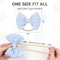 Vista 4 de YanJie Diademas de nailon para bebés y niñas recién nacidas, lazos hechos a mano, accesorios para el cabello para recién nacidos, niños pequeños