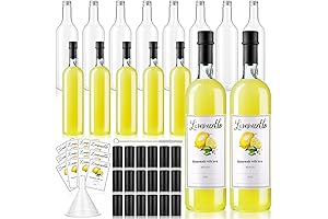 12 Pieces Lemoncello Bottles with Labels: Perfect for Homemade Liqueurs and Gifts