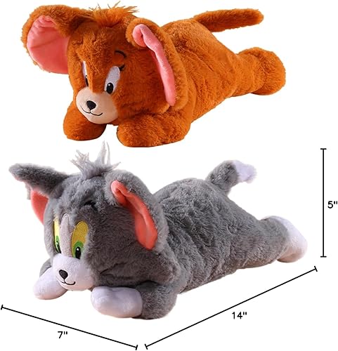 Miniatura 8 de Zgwafdww Juguete de peluche de gato Tom con Jerry Mouse de 15 pulgadas, animales de dibujos animados, regalo de cumpleaños para niñas y niños (2