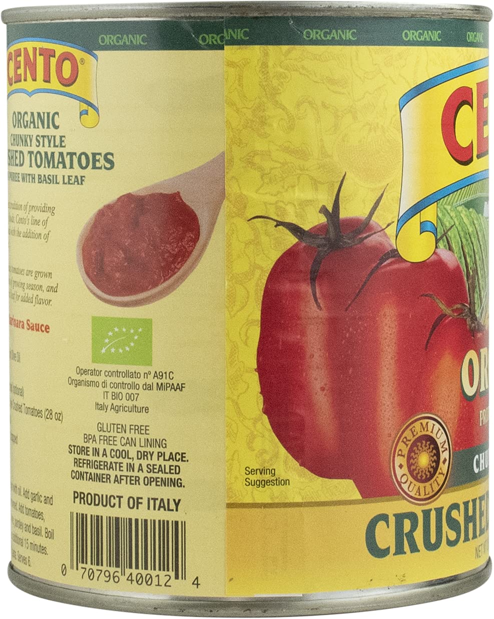 Cento Organic Crushed Tomatoes, 28-Ounce Cans (Pack of 12)
