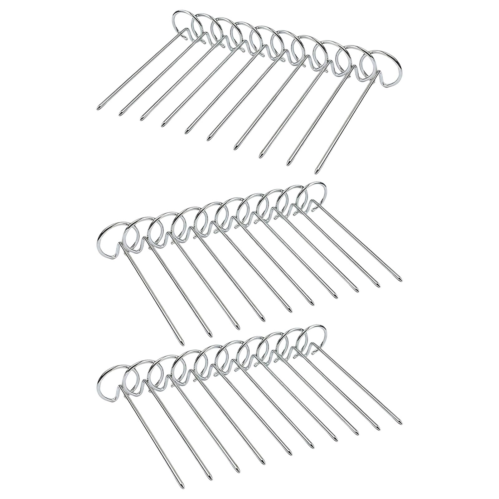 MALSSE 30pcs Stainless Steel Kabob Stand for Air Fryers Grilling Enthusiasts Barbecue Skewers Oven Vertical Baking Needle BBQ Skewers Rack